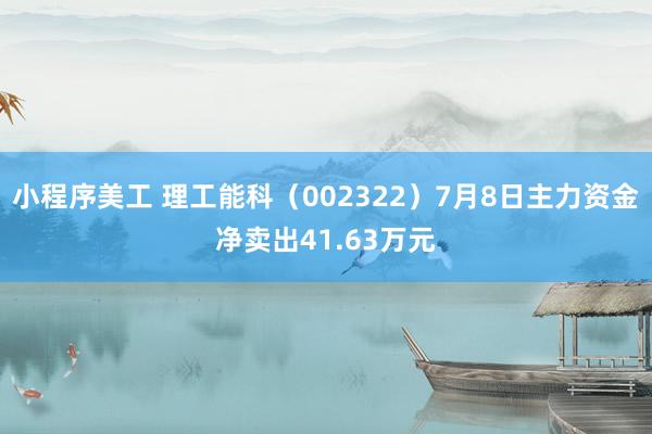 小程序美工 理工能科（002322）7月8日主力资金净卖出41.63万元