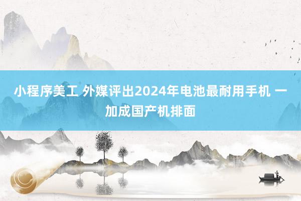 小程序美工 外媒评出2024年电池最耐用手机 一加成国产机排面