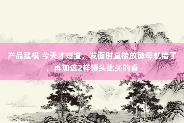 产品建模 今天才知道，发面时直接放酵母就错了，再加这2样馒头比买的香